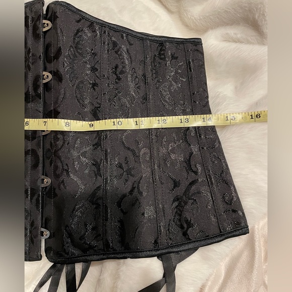 Black Satin Underbust Corset Size Large - Picture 5 of 5